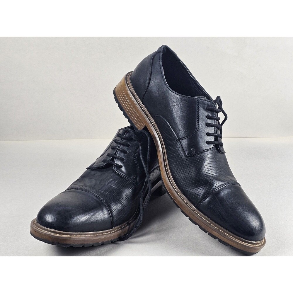 Perry Ellis Portfolio Grand Black Dress Shoes Men's Size 10